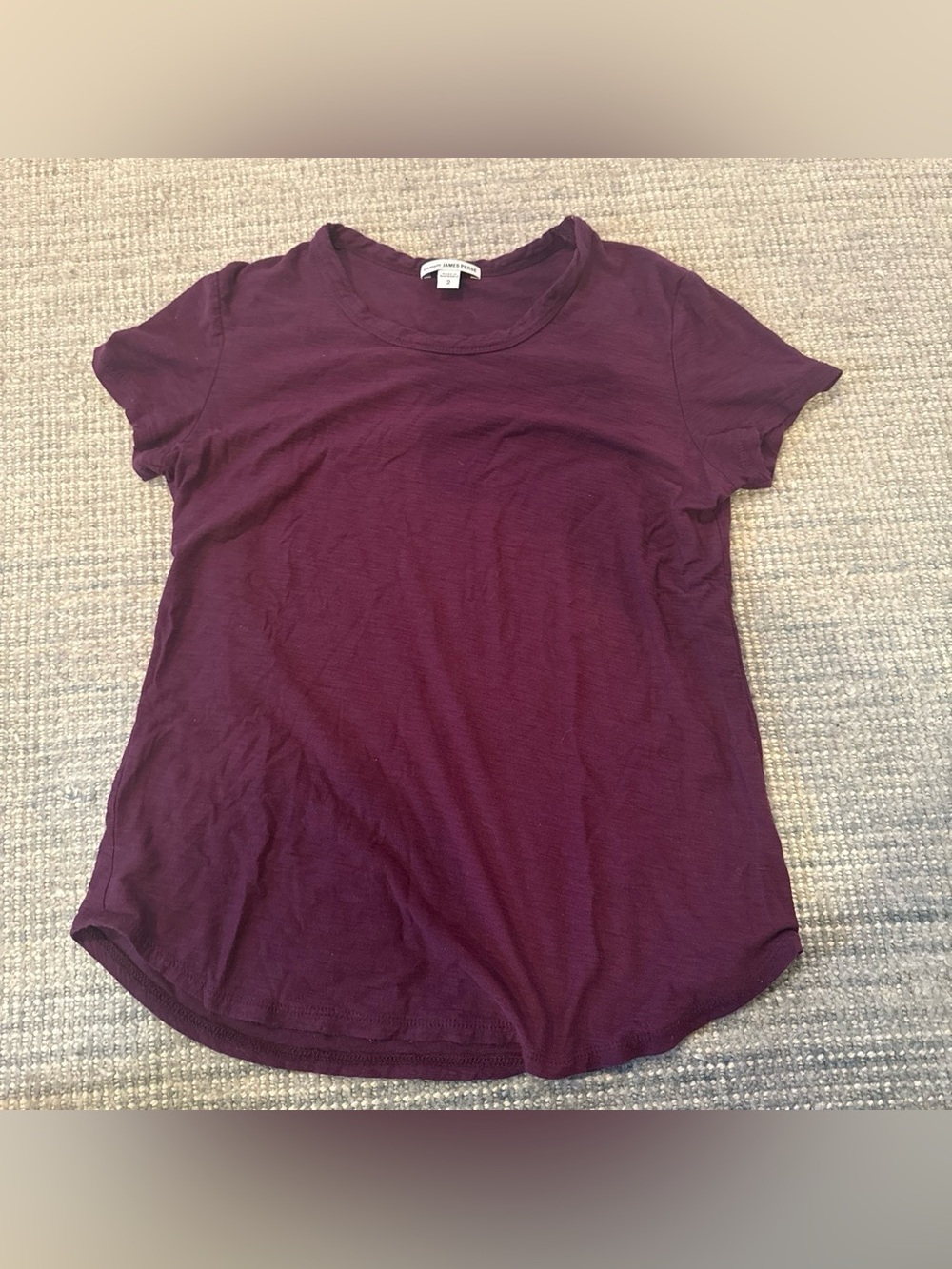 James Perse Short Sleeve Crewneck Tee in Deep Plum